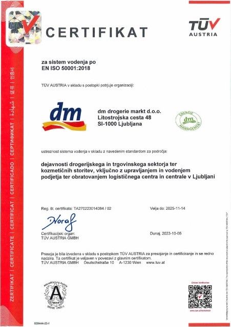 dm slovenija_dm drogerie markt slovenija_certifikat_upravljanje z energijo
